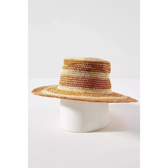 GREENPACHA Canarias Hat in Natural & Yellow Small New Womens Cowboy Western - Picture 1 of 14